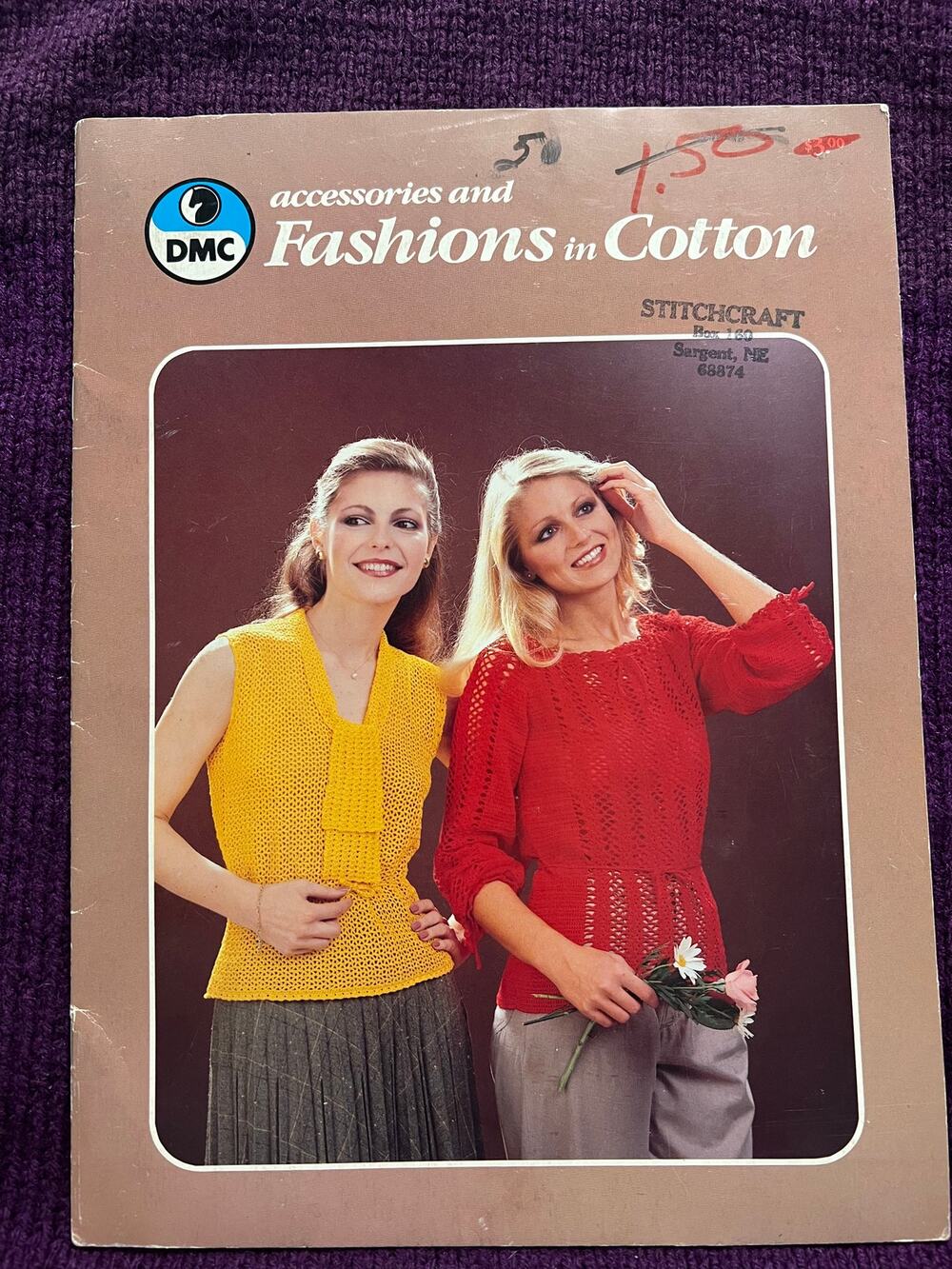 Crocheted pattern book accessory and fashions in cotton 1970s
